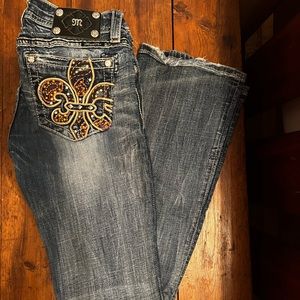 Miss me Fleur De Lis Rhinestone Jeans